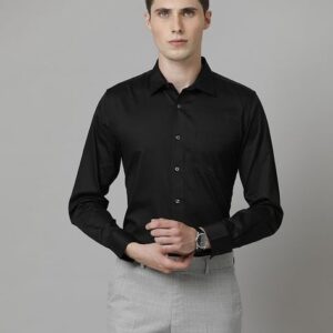 Men's Regular Fit Black Formal Shirt